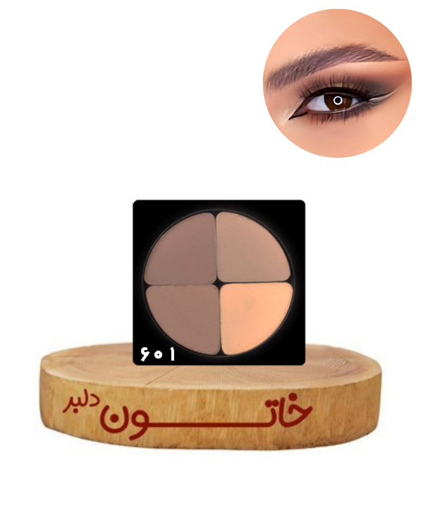 پالت سایه چشم لاکچری کوین کد ۶۰۱ با طیف نود و قهوهای کرمی – مناسب آرایش روزانه و طبیعی با پیگمنت بالا و ماندگاری طولانی